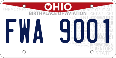 OH license plate FWA9001