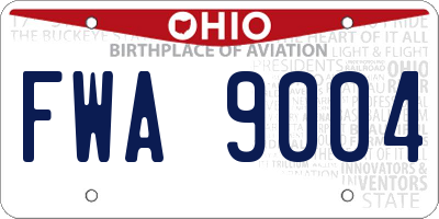 OH license plate FWA9004