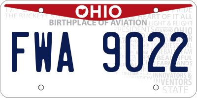 OH license plate FWA9022