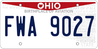 OH license plate FWA9027
