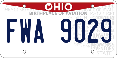 OH license plate FWA9029