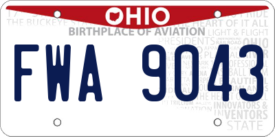 OH license plate FWA9043