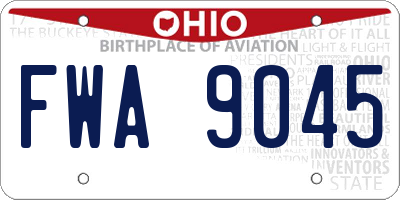 OH license plate FWA9045