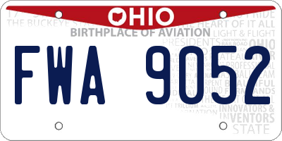 OH license plate FWA9052