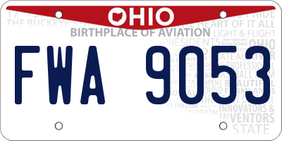 OH license plate FWA9053