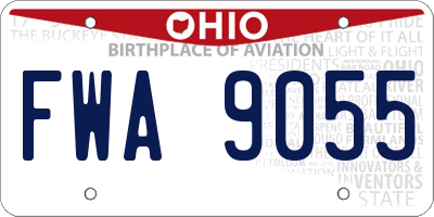 OH license plate FWA9055