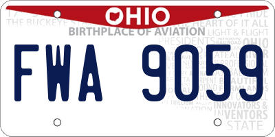 OH license plate FWA9059