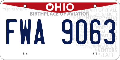 OH license plate FWA9063