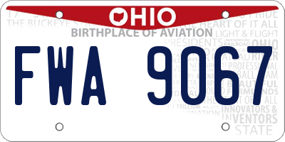 OH license plate FWA9067