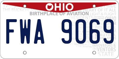 OH license plate FWA9069