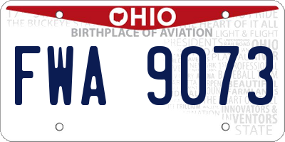 OH license plate FWA9073