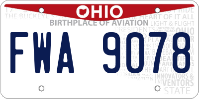 OH license plate FWA9078