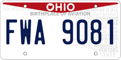 OH license plate FWA9081