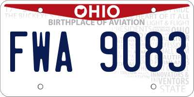 OH license plate FWA9083