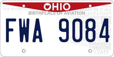 OH license plate FWA9084