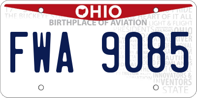 OH license plate FWA9085