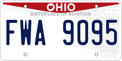 OH license plate FWA9095