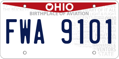 OH license plate FWA9101