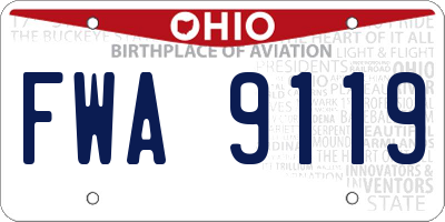 OH license plate FWA9119