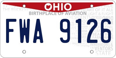 OH license plate FWA9126