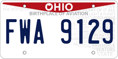 OH license plate FWA9129