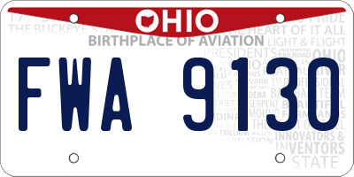 OH license plate FWA9130