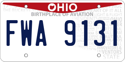 OH license plate FWA9131