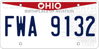 OH license plate FWA9132