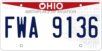 OH license plate FWA9136