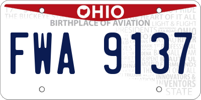 OH license plate FWA9137