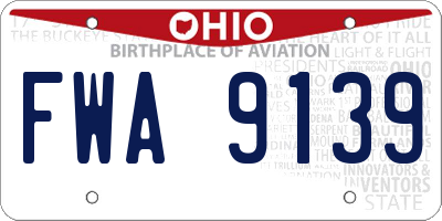 OH license plate FWA9139