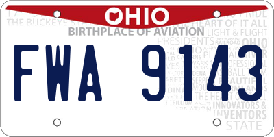 OH license plate FWA9143