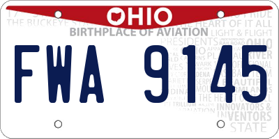 OH license plate FWA9145