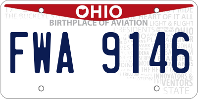 OH license plate FWA9146