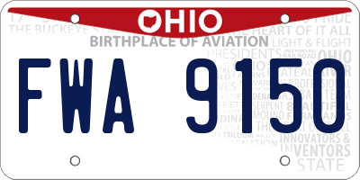 OH license plate FWA9150