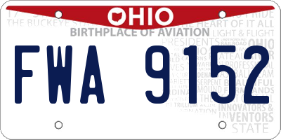 OH license plate FWA9152