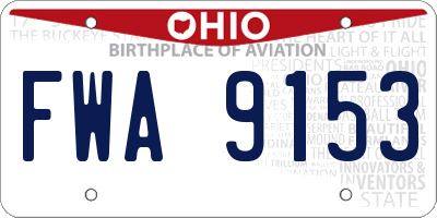 OH license plate FWA9153