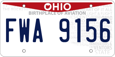 OH license plate FWA9156