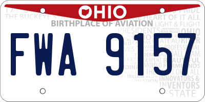 OH license plate FWA9157