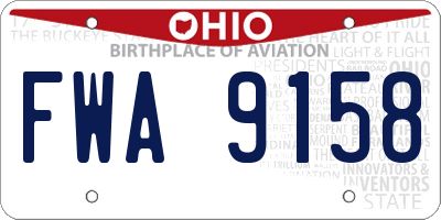 OH license plate FWA9158