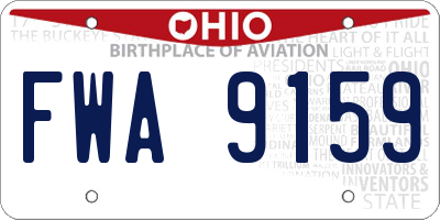 OH license plate FWA9159