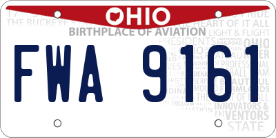 OH license plate FWA9161