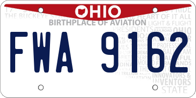 OH license plate FWA9162