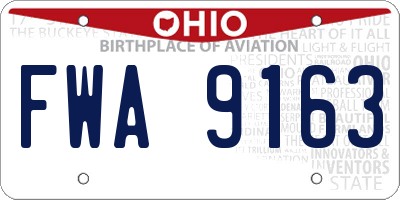 OH license plate FWA9163