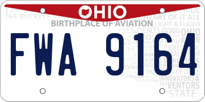 OH license plate FWA9164