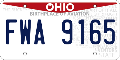 OH license plate FWA9165