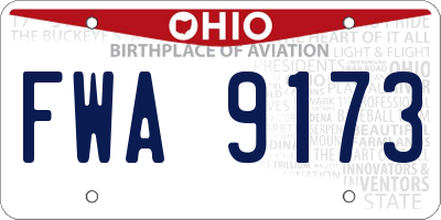 OH license plate FWA9173