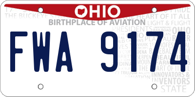 OH license plate FWA9174