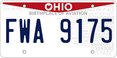 OH license plate FWA9175