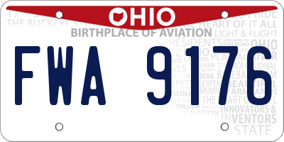 OH license plate FWA9176